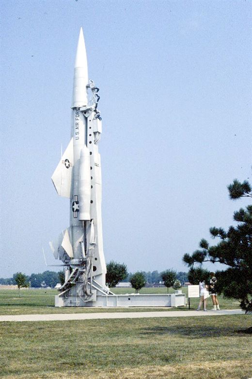 BOMARC in upward launching position