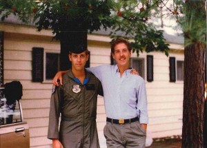 Mr. Norton and his brother outside of Mr. Norton's cabin on Cedar Lake, summer 1986