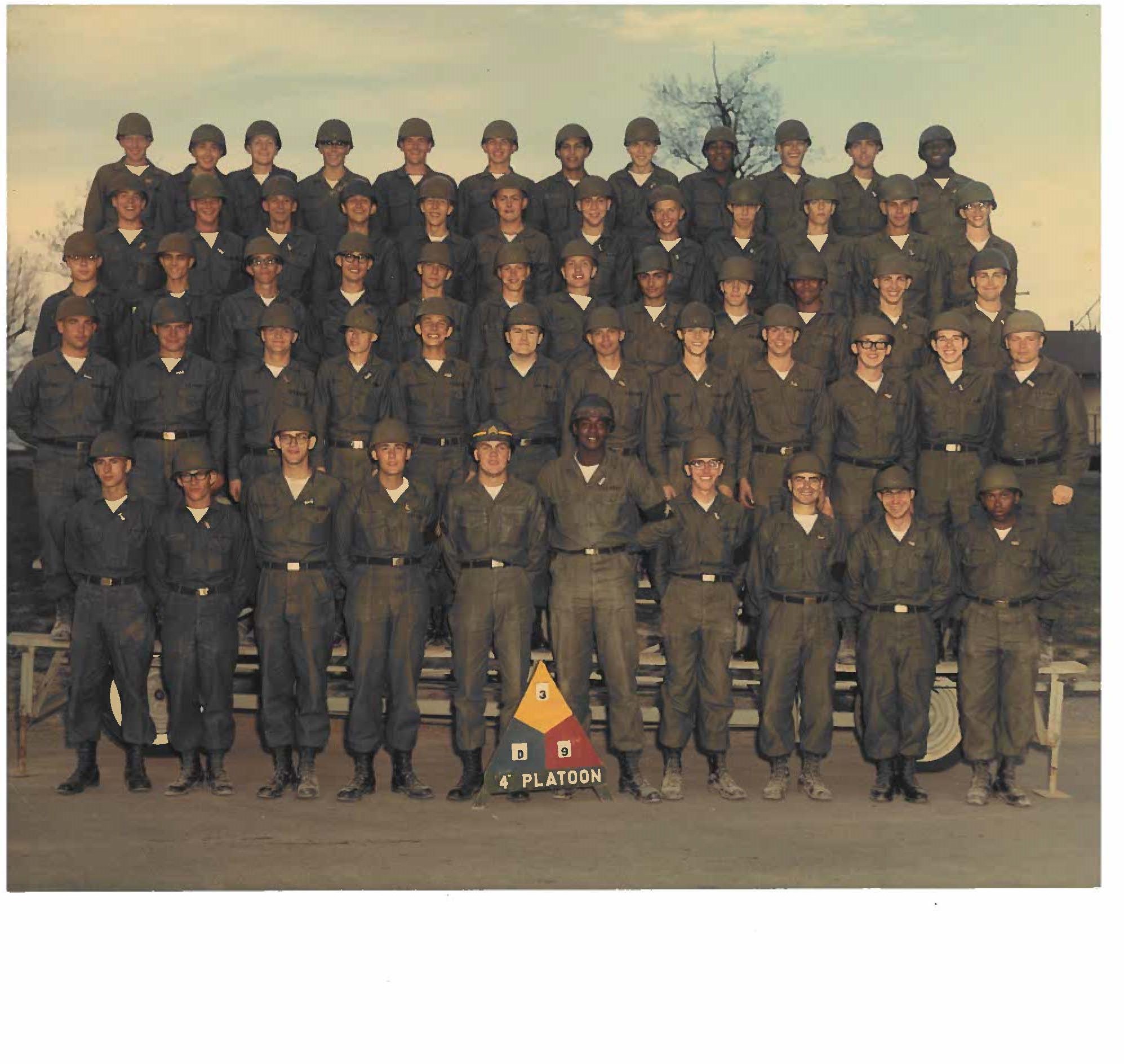 Tilley's platoon at Fort Knox-Tilley is bottom row, second from the right